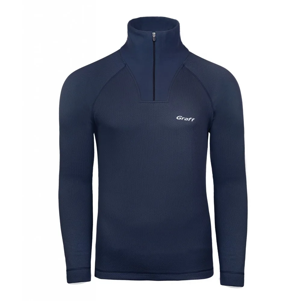 Комплект термобелья Кальсоны + Водолазка на молнии Graff (синий)